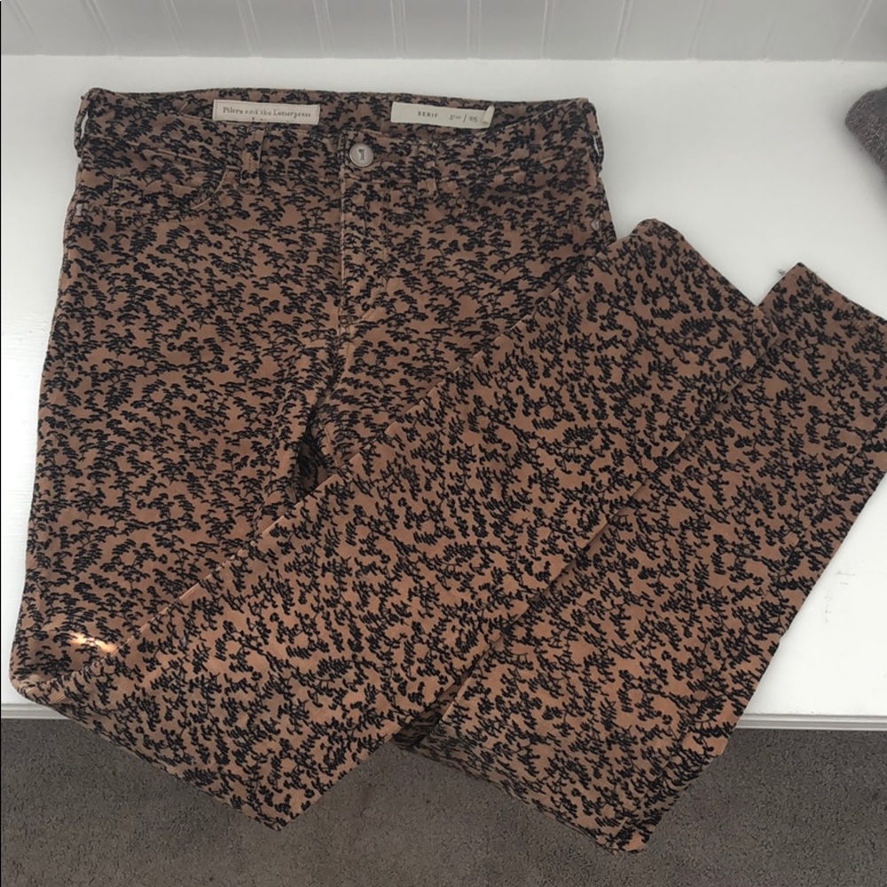 pilcro and the letterpress printed corduroy pants